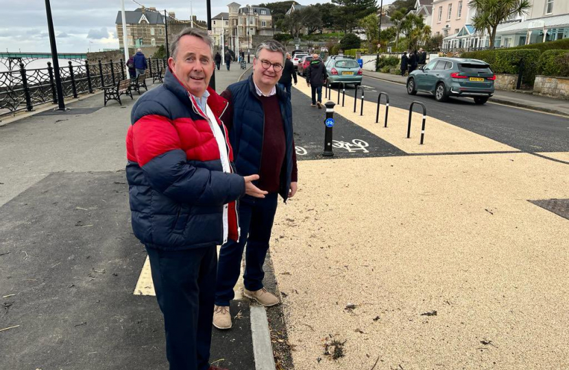 Dr Liam Fox MP and Iain Stewart MP on Clevedon Seafront